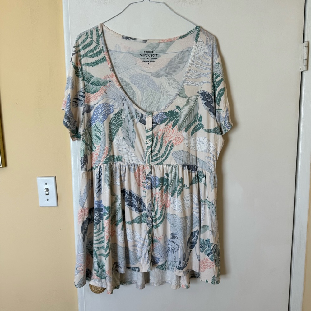 Torrid Button Down Knit - Size 3x - Euc - image 1
